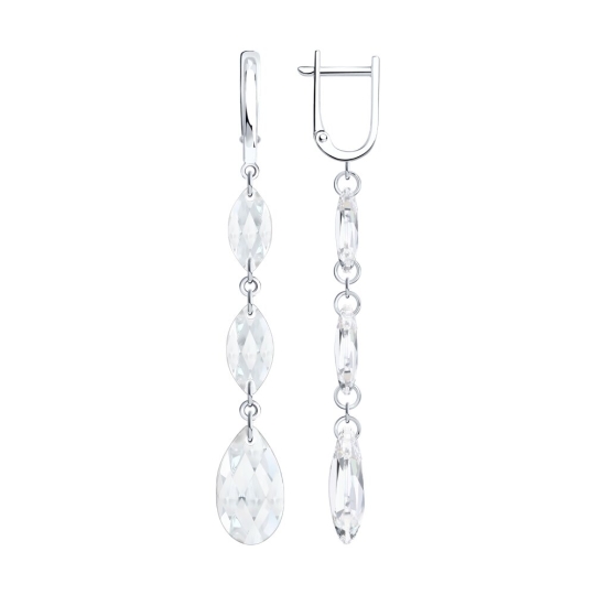 Серьги из серебра с бриллиантами