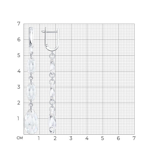 Серьги из серебра с бриллиантами