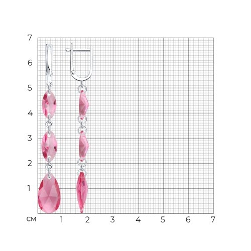 Серьги из серебра с ювелирными кристаллами