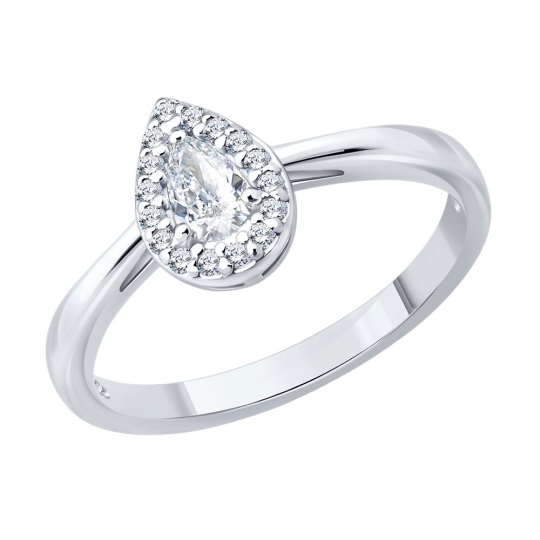 Кольцо из серебра с фианитами