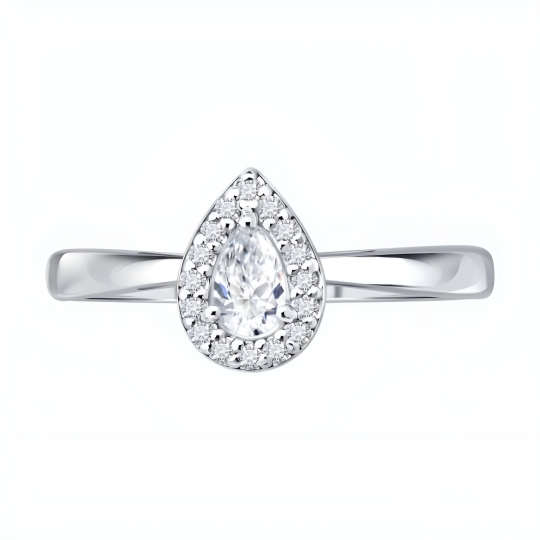 Кольцо из серебра с фианитами