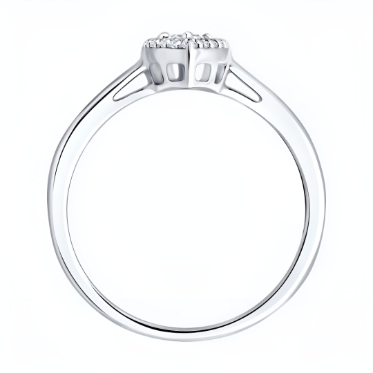 Кольцо из серебра с фианитами