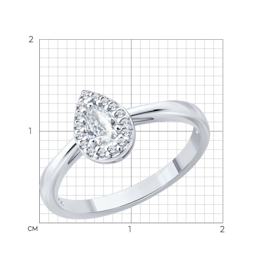 Кольцо из серебра с выращенными бриллиантами