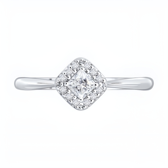 Кольцо из серебра с фианитами