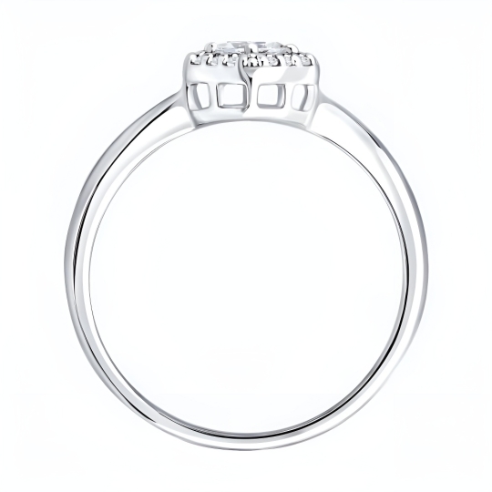 Кольцо из серебра с фианитами