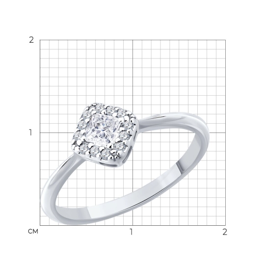 Кольцо из серебра с фианитами