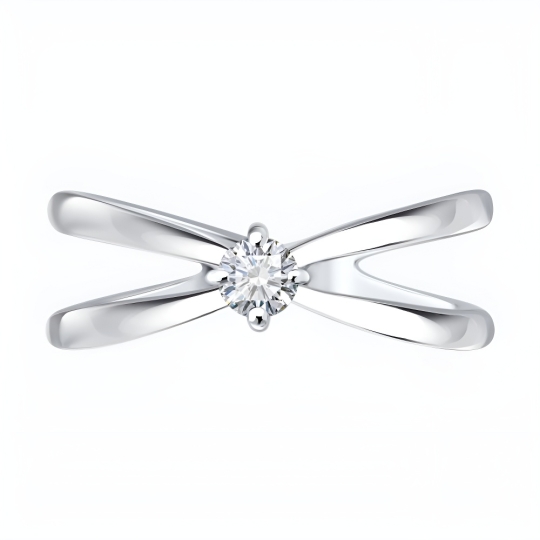 Кольцо из серебра с выращенным бриллиантом