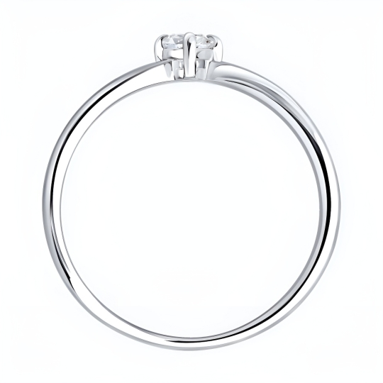 Кольцо из серебра с выращенным бриллиантом