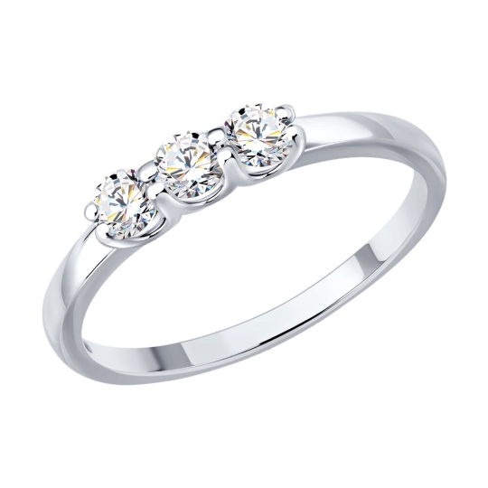 Кольцо из серебра с эмалью и фианитами