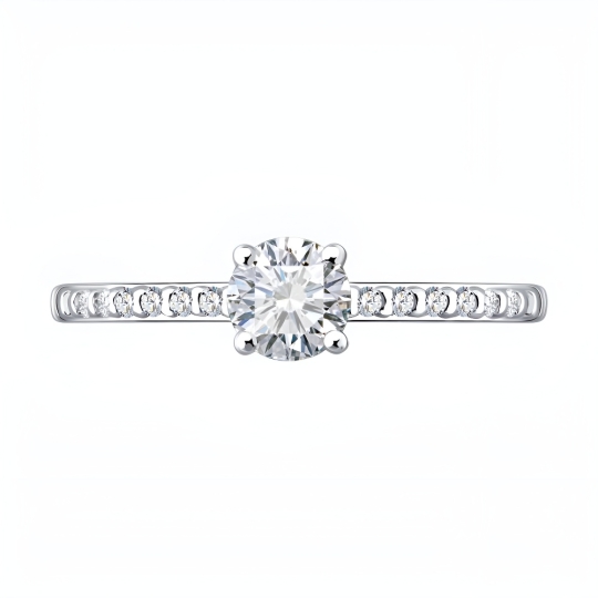 Кольцо из серебра с раухтопазом и фианитами