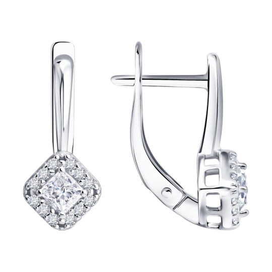 Кольцо из серебра с выращенными бриллиантами