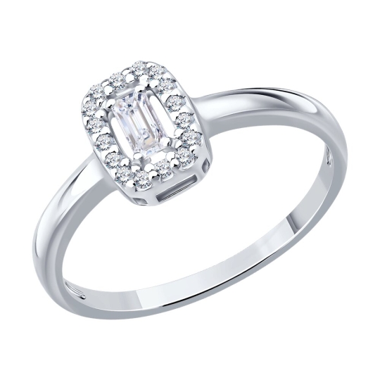 Серьги из серебра с выращенными бриллиантами