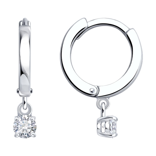 Кольцо из серебра с выращенным бриллиантом