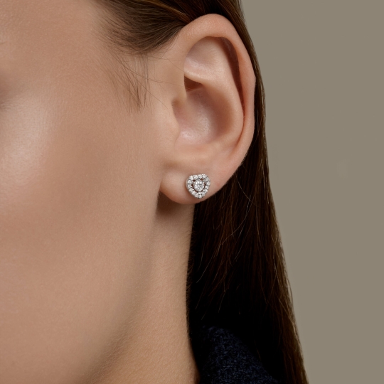 Серьги из серебра с выращенными бриллиантами