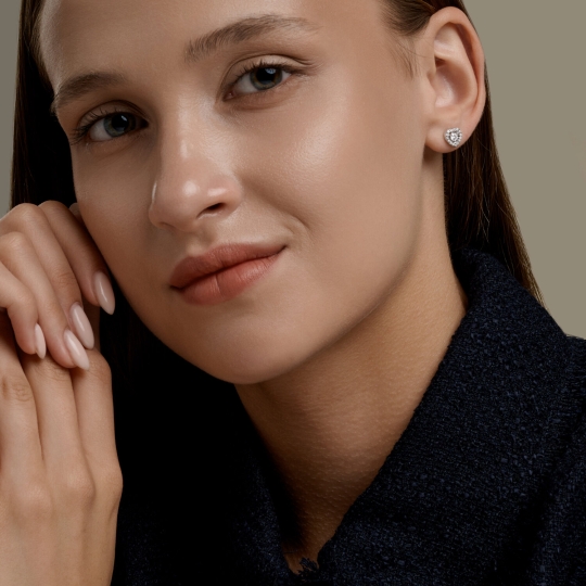 Серьги из серебра с выращенными бриллиантами