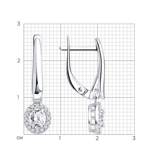 Серьги из серебра с выращенными бриллиантами