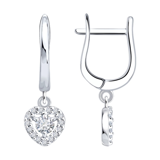 Серьги из серебра с фианитами