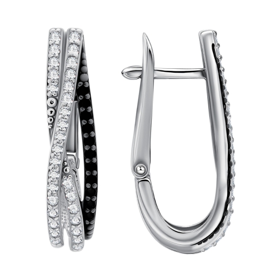 Серьги из серебра с фианитами