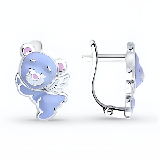 Серьги из серебра с фианитами