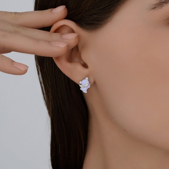 Серьги из серебра с фианитами