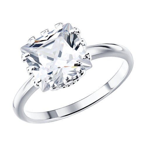 Кольцо из серебра с позолотой, раухтопазами и фианитами