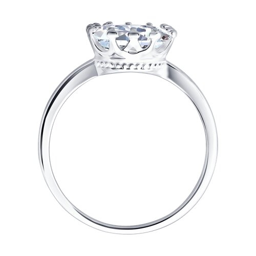 Кольцо из серебра с позолотой, раухтопазами и фианитами