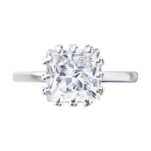 Кольцо из серебра с позолотой, раухтопазами и фианитами