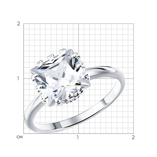 Кольцо из серебра с фианитом