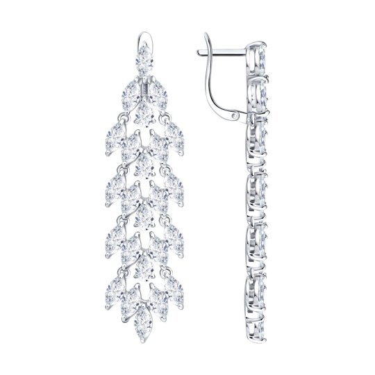 Асимметричные серьги из серебра