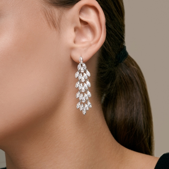 Асимметричные серьги из серебра