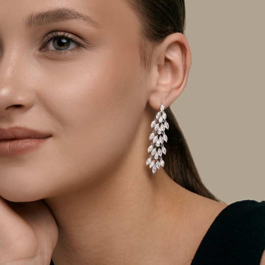 Асимметричные серьги из серебра