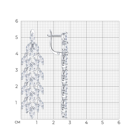 Асимметричные серьги из серебра