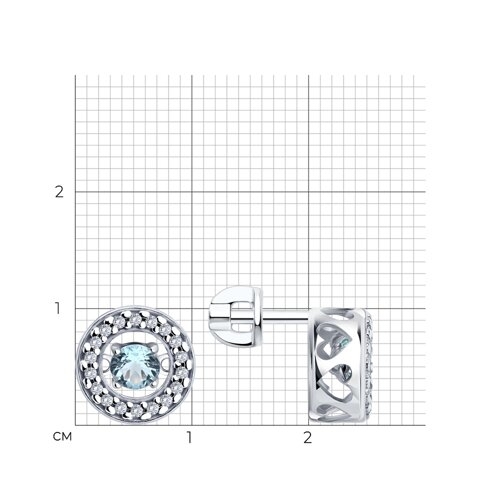 Серьги из серебра с бриллианитами и фианитами