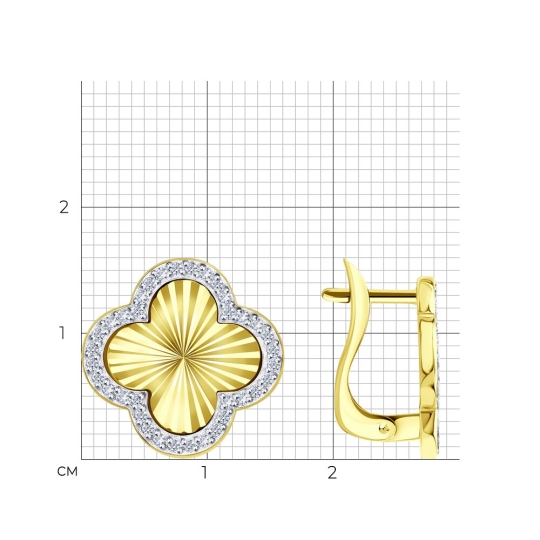 Серьги из золота с фианитами 