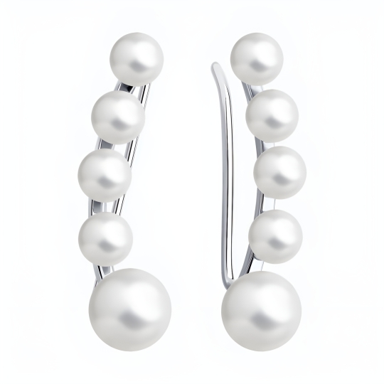 Серьги из серебра с фианитами