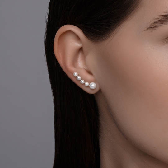 Серьги из серебра с фианитами