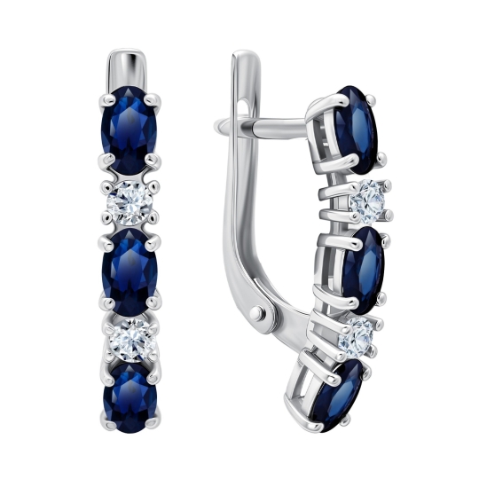 Кольцо из серебра с кварцами и фианитами