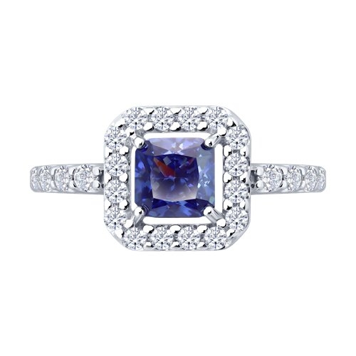 Кольцо из серебра с фианитами