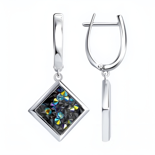 Серьги из серебра с эмалью