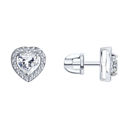 Подвеска из белого золота с фианитами