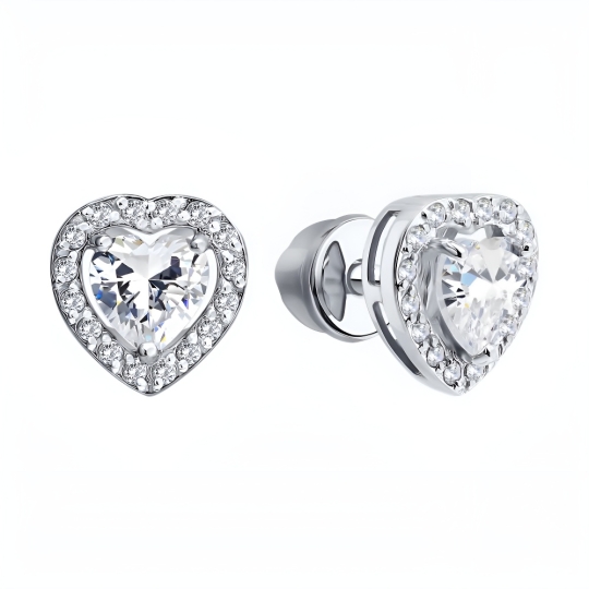 Подвеска из белого золота с фианитами