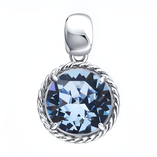 Серьги из серебра с ювелирными кристаллами