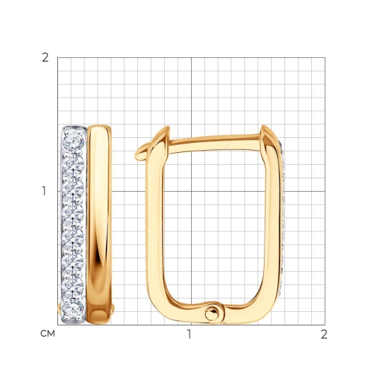 Серьги из золота с фианитами