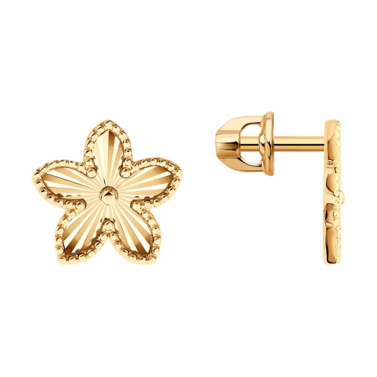 Серьги из золота с фианитами