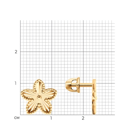 Серьги из золота с фианитами