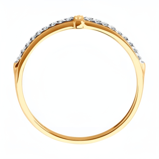 Кольцо из золота с ситаллом танзанит и фианитами