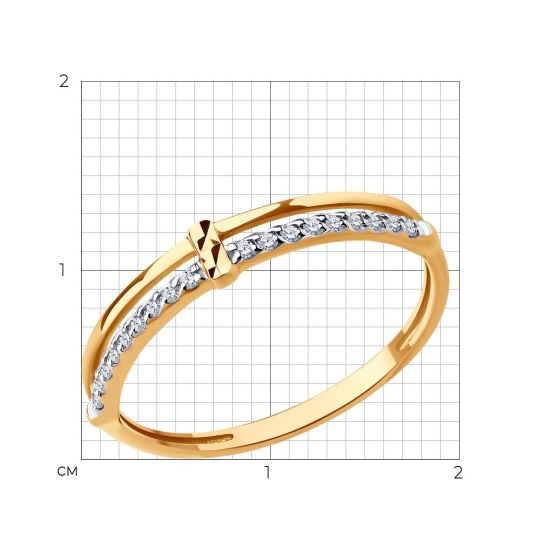 Кольцо из золота с ситаллом танзанит и фианитами