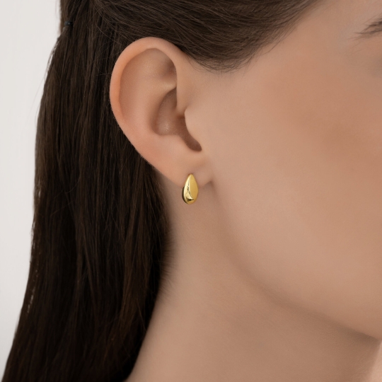 Одиночная серьга из золота с фианитами