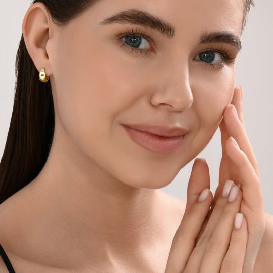 Одиночная серьга из золота с фианитами