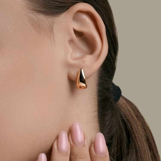 Одиночная серьга из золота с фианитом